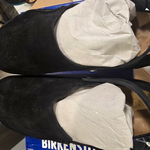 Birkenstock Lutry Premium Suede Suede Leather - Black MENS 10 US EU 43 CLOG NEW - Picture 8 of 10